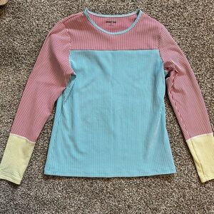 Land’s End Rash Guard SPF Seersucker Style Women’s Swim Small